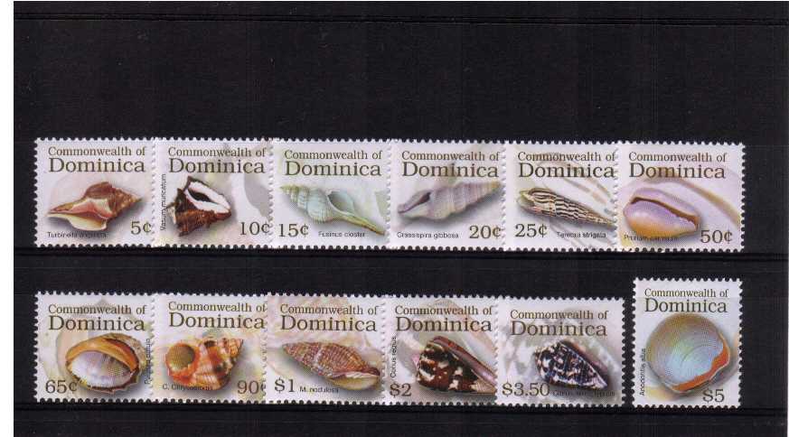 Shells set of twelve superb unmounted mint