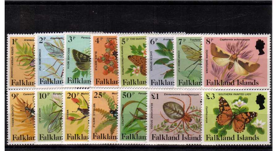 Insects Spiders and Butterflies - Superb unmounted mint set of fifteen.