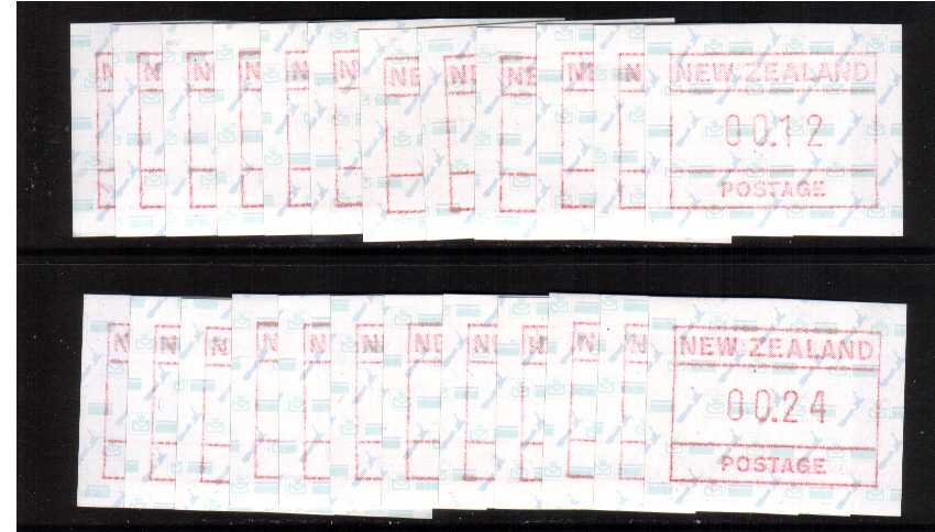 Set of twenty four FRAMA labels from 1c to 24c superb unmounted mint