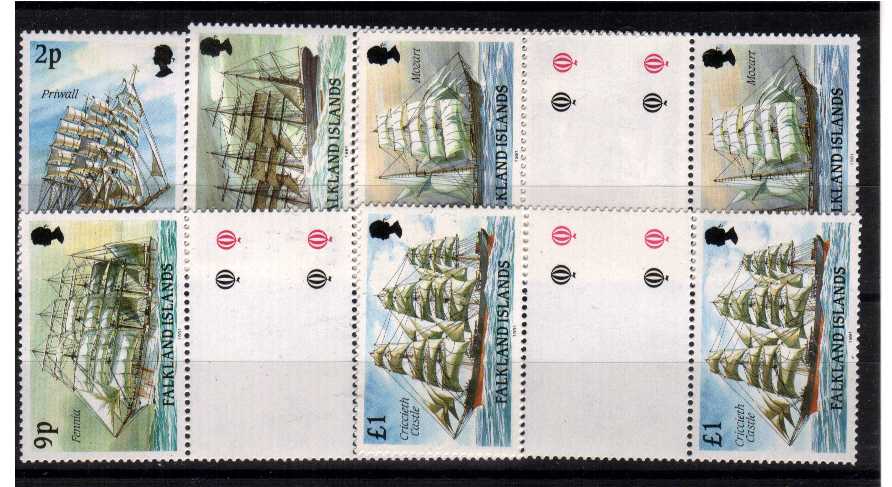 superb unmounted mint set of 5 in gutter pairs with 1991 imprint