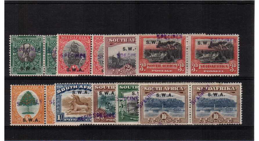 fine mounted mint set of 9 handstamped SPECIMEN the �d pair has been re-joined