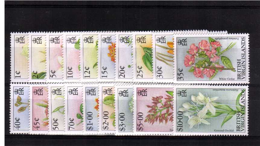 Flowers set of nineteen superb unmounted mint