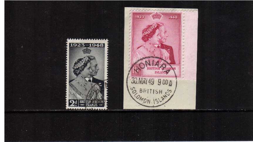 The 1948 Royal Silver Wedding set of two superb fine used.<br/><b>SEARCH CODE: 1948RSW</b>