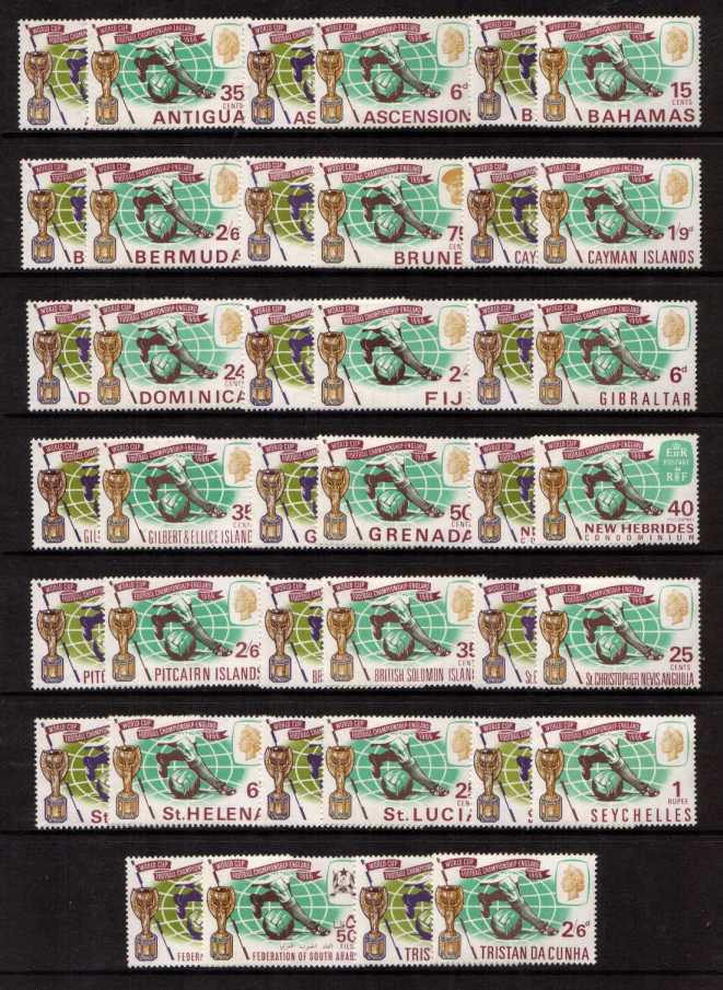 World Cup - Crown Colonies - set of 20 Countries - 40 stamps in total - superb unmounted mint.