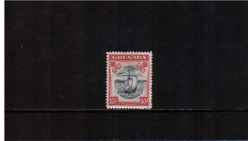 10/- Slate-Blue and Bright-Carmine (narrow) Perforation 12 superb unmounted mint single. A rare stamp, SG Cat �600  - -c4qr
