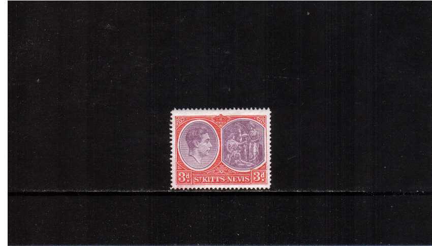 3d Dull Reddish Purple and Carmine - Chalky Paper definitive odd value - Perforation 14 very lightly mounted mint. SG Cat �35 -c4qr
