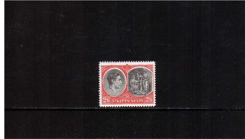 2/6d Black and Scarlet - Chalky definitive odd value - Perforation 14 superb unmounted mint. -c4qr
