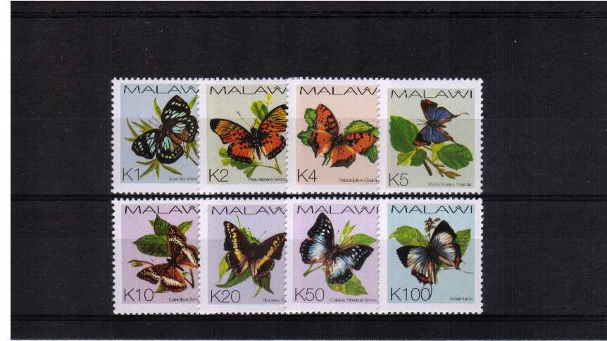 Butterflies set of eight superb unmounted mint.