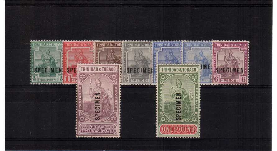 fine mounted mint set of 9 overprinted SPECIMEN