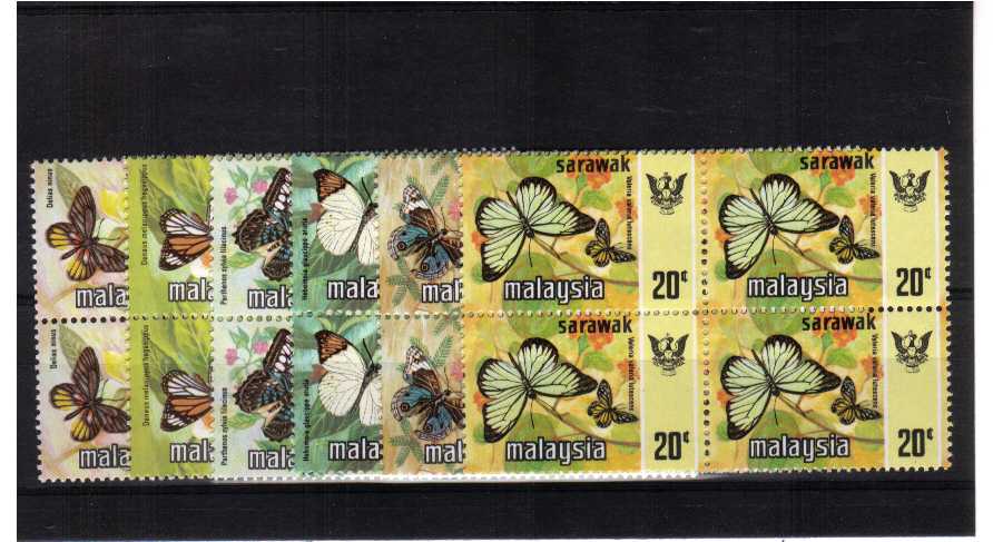 superb unmounted mint set of 6 in blocks of 4