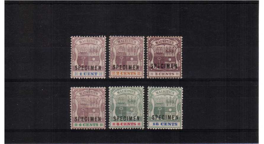 fine mint set of 6 overprinted SPECIMEN