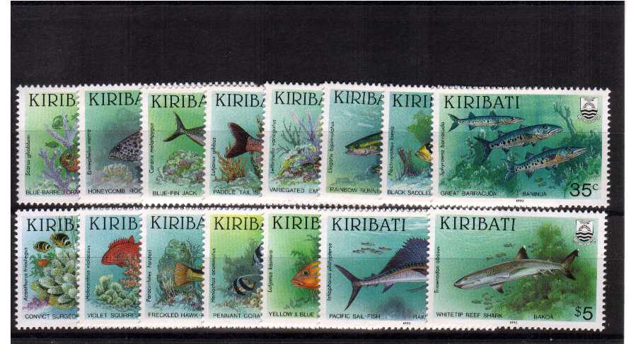 Fish - Superb unmounted mint set of fifteen.
