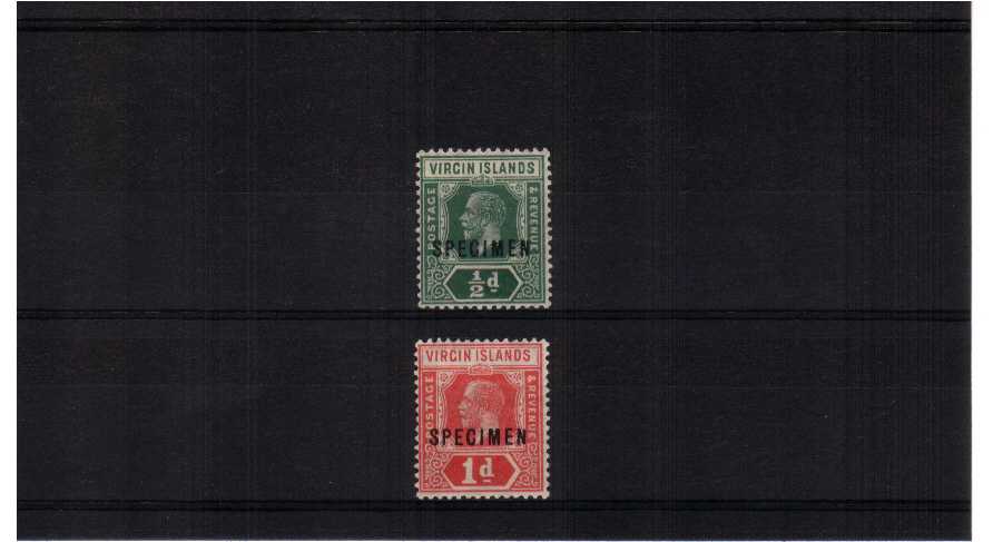 fine mounted mint set of 2 overprinted SPECIMEN