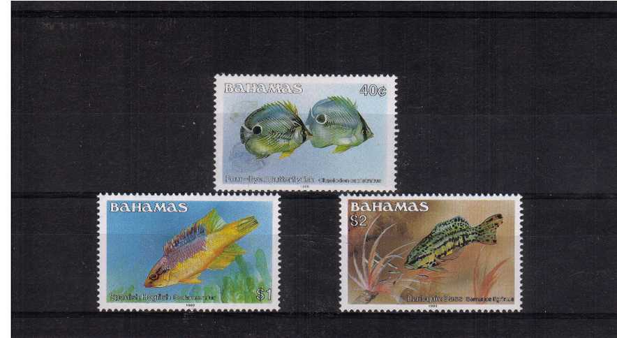 Fishes set of three superb unmounted mint all with 1988 Imprint date.