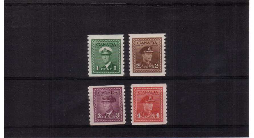 fine mounted mint set of 4 coil singles