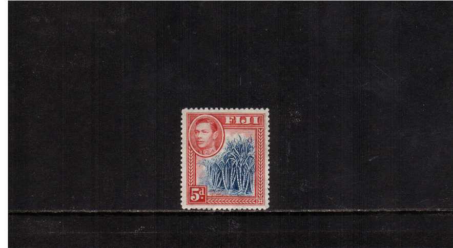 5d Blue and Scarlet fine lightly mounted mint single