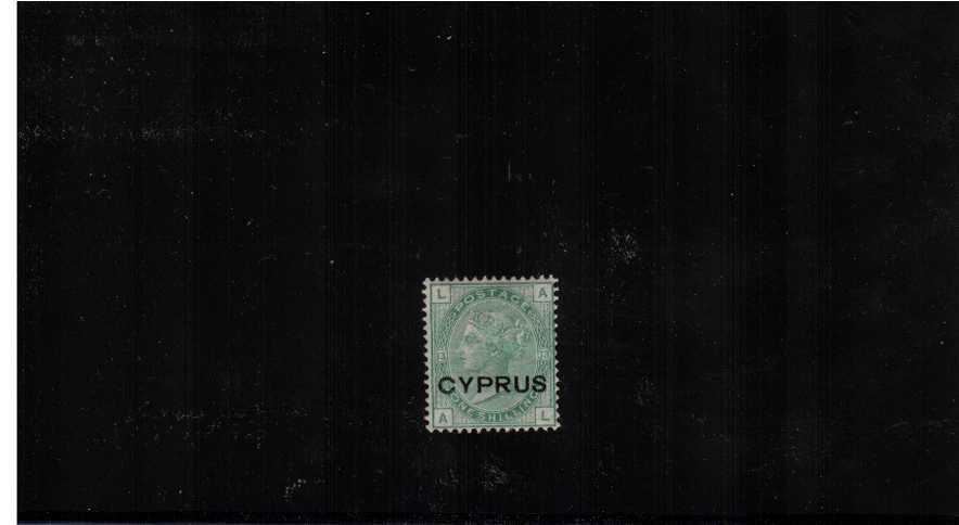 1/- Green overprinted ''CYPRUS'' from Plate 13 lettered 