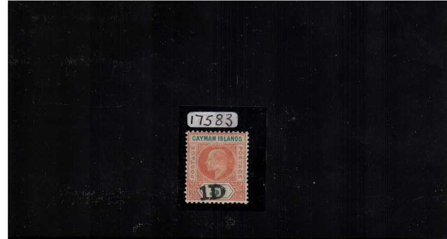 1D overprint on 5/- Salmon and Green superb lightly mounted mint the the benefit of a BRANDON certificate stating genuine.  Difficult stamp to find!
<br/><br/>
<b>NYQ08</b>