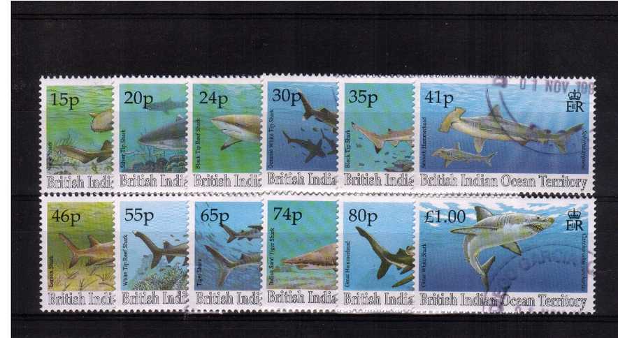 Sharks - Superb fine used set of twelve. A scarce set. <br/><br/>
<b>NYQ08</b>