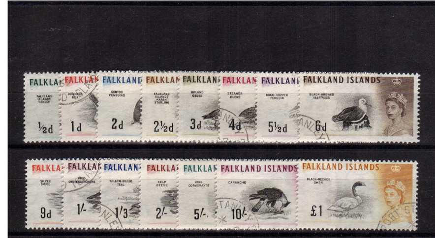Birds - Superb fine used set of fifteen.<br/><br/>
<b>NYQ08</b>