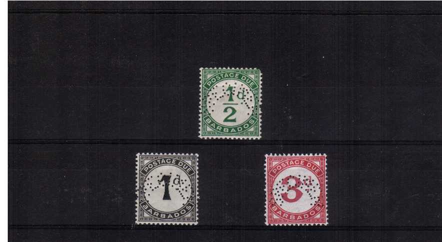 Postage Due set lightly mounted mint perfined SPECIMEN. Scarce set.<br/><br/>
<b>NYQ08</b>