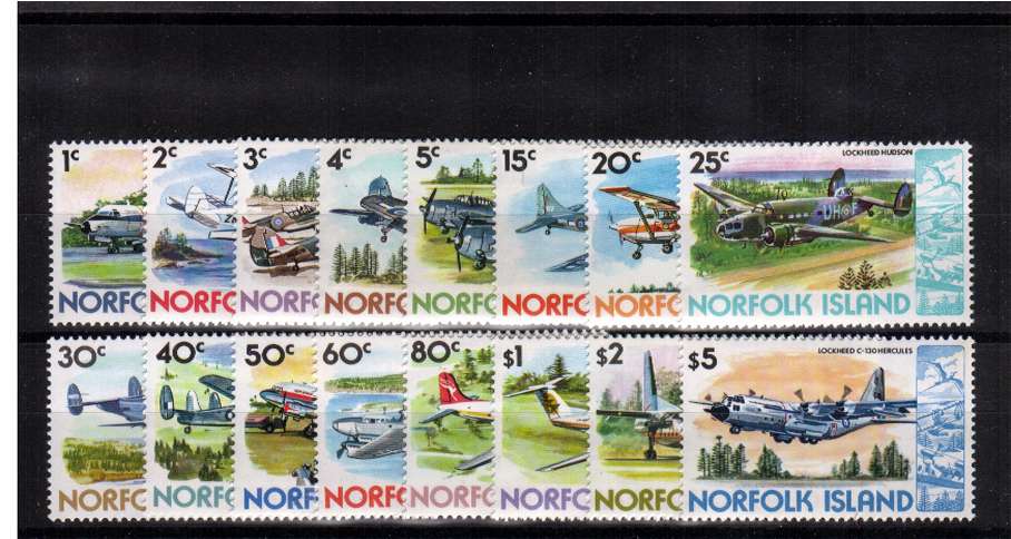 Aircraft - Lightly mounted mint set of sixteen