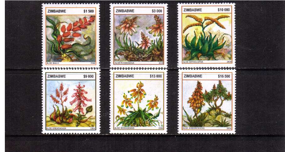 Aloes Plants set of six superb unmounted mint