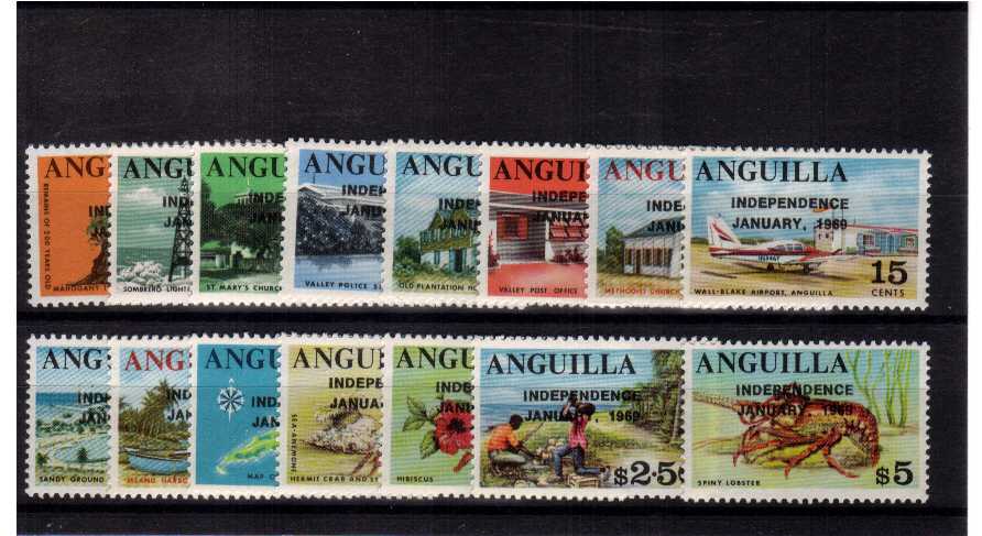 independence overprint set of 15 superb unmounted mint listed as a footnote by SG