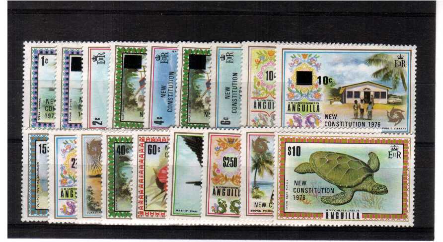 Superb unmounted mint set of eighteen overprinted 