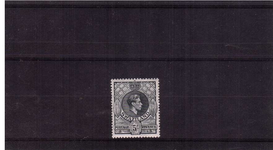 5/- Slate definitive single - perforation 13�x14 lightly mounted mint.<br/><br/>
<b>NYQ11</b>