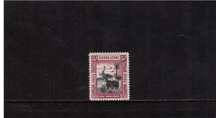 William Wilberforce - the 5/- African Elephant stamp in superb bright and very fresh lightly mounted mint condition. A key thematic stamp of Commonwealth philately.
