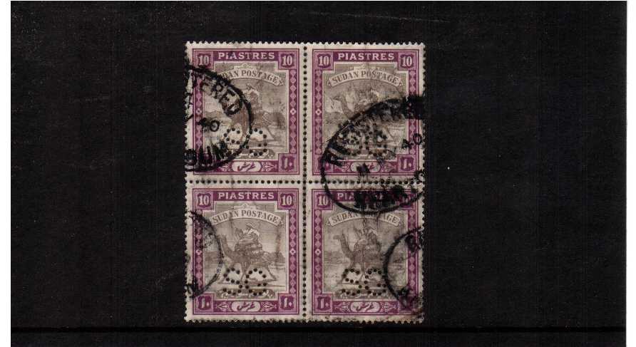 fine used block of 4 perfined OS