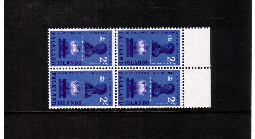 Radio - superb unmounted mint top marginal block of 4 clearly showing INVERTED watermark