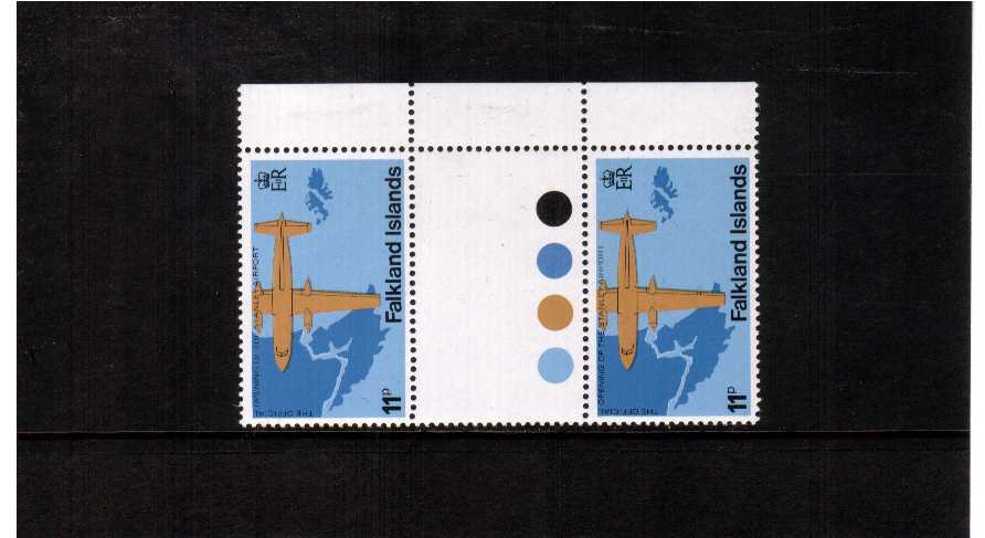 superb unmounted mint gutter pair of the 11p value with WATERMARK INVERTED
