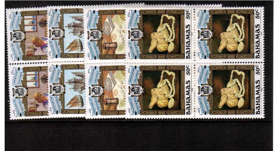 COLUMBUS - superb unmounted mint set of 4 in blocks of 4