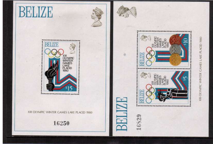 Winter Olympic Games - Lake Placid (1980) set of two minisheets superb mint.