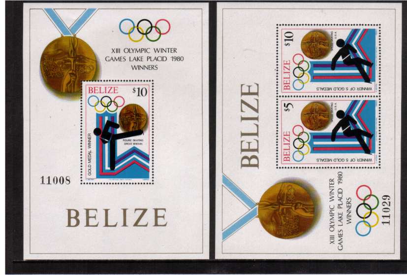 Medal Winners - Winter Olympic Games - Lake Placid set of two minisheets superb unmounted mint.
