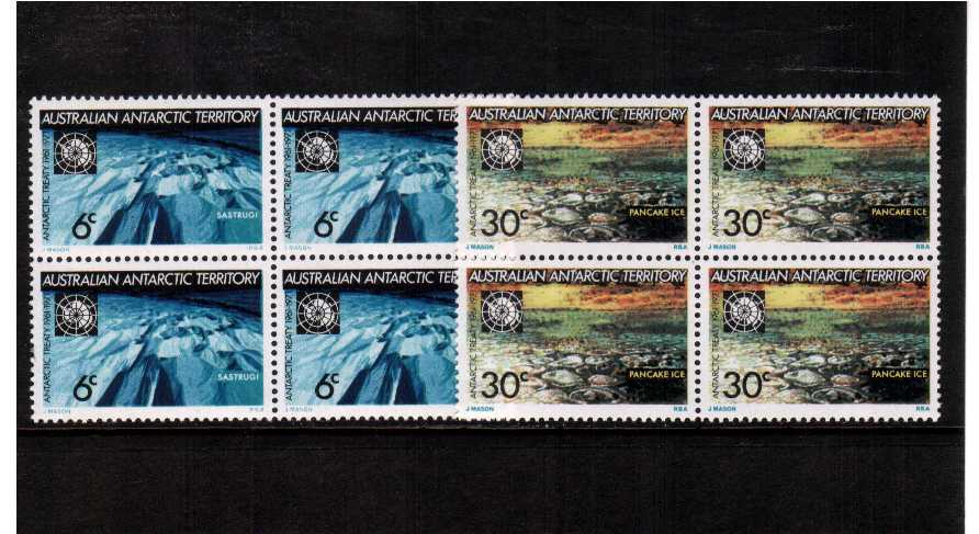 Treaty set of 2 in superb unmounted mint blocks of 4