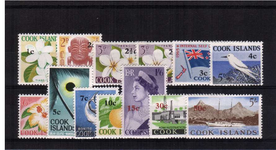 Overprint set of thirteen to the 50c value lightly mounted mint.