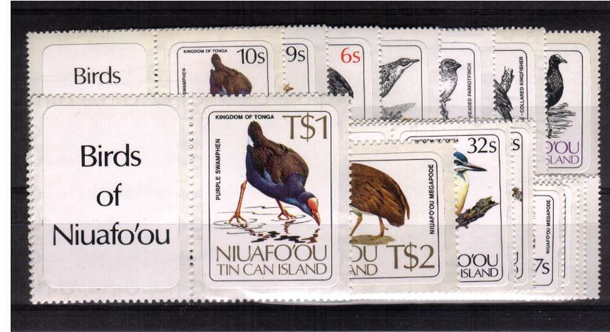 Birds - Self Adhesive - Superb unmounted mint set of fifteen all with additional tabs at left.