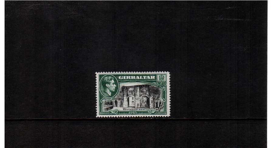 1/- Black and Green - Perforation 14 - fine mounted mint single