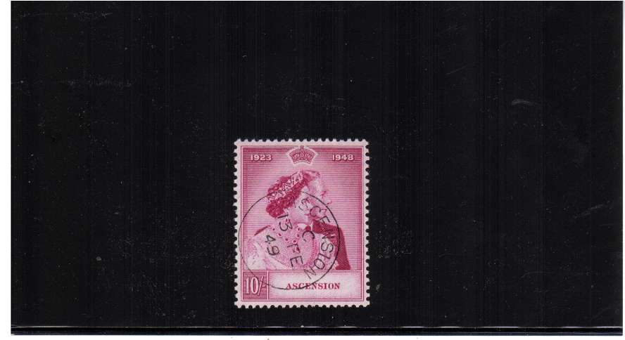 Silver Wedding 10/- Superb fine used cancelled with a crisp central circular date stamp. Superb!<br/><b>QQZ</b>