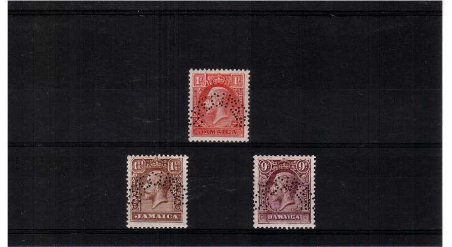 mounted mint set of 3 perfined 