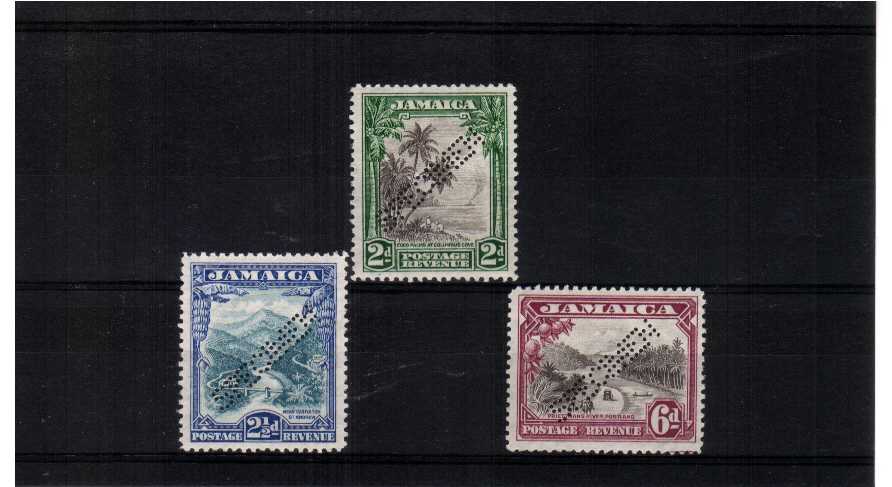 mounted mint set of 3 perfined 