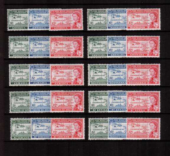 Caribbean Federation set of thirty superb unmounted mint.<br/><b>QQB</b>