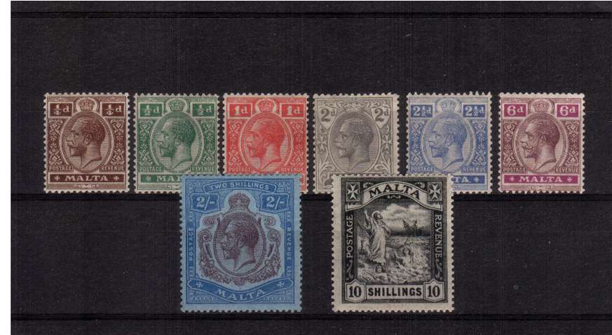 The Multiple Script set of eight in lightly mounted mint condition. Scarce set!
<br/><b>QQE</b>