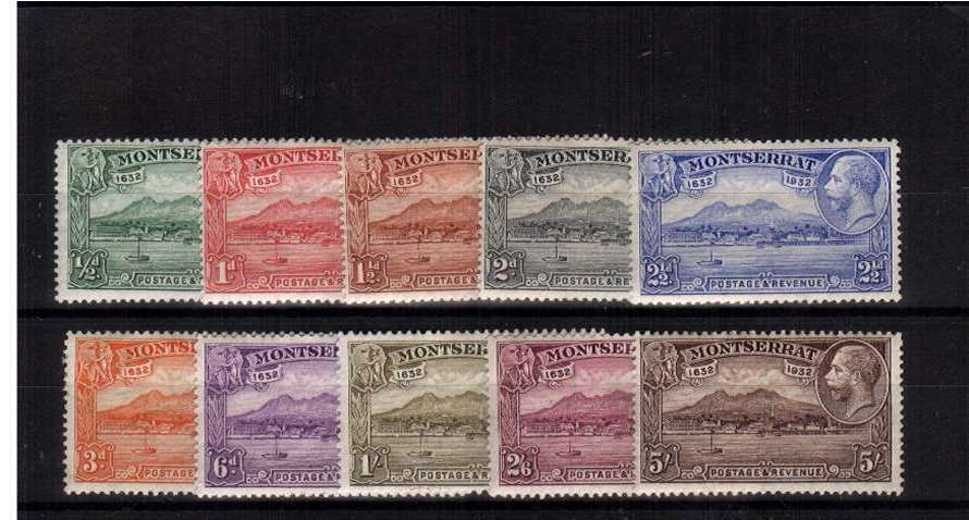 300th Anniversary of Settlement of Montserrat
A fine lightly mounted complete set of ten fine and fresh but with the top value unmounted mint.
<br/><b>QQE</b>