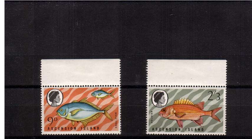 Fishes - 3rd Series - set of two with watermark inverted superb unmounted mint.