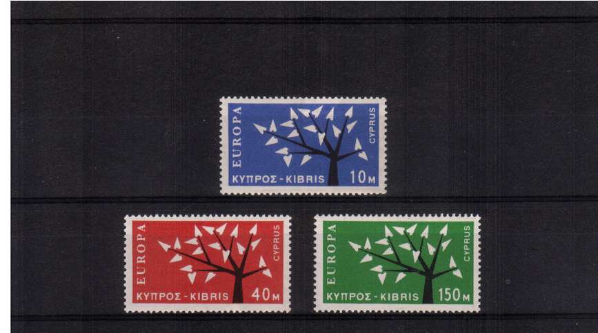 EUROPA ''Tree'' set of three superb unmounted mint.
<br/><b>QQIG</b>