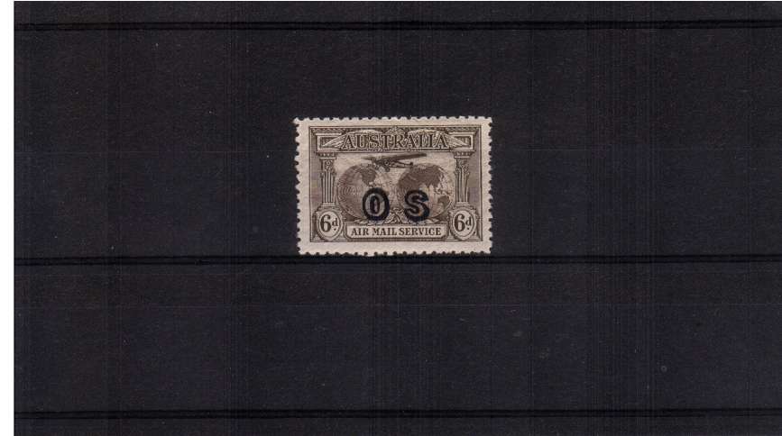 6d Sepia AIR MAIL single overprinted ''OS'' superb unmounted mint.